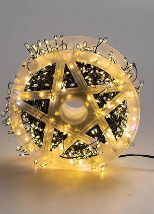 Гирлянда роса на катушке фейерверк - мишура от usb, 20м, 600led + пульт теплый