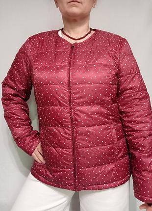Куртка стеганая демисезонная бардовая двусторонняя размер xxl 3xl бренд tissaia недорого