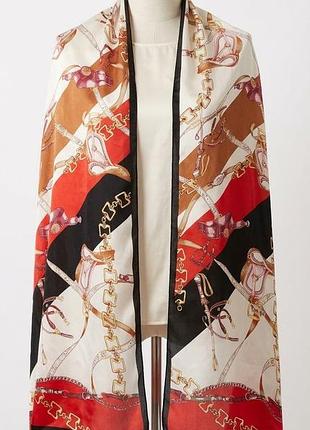 Шарф 100% натуральний шовк equestrian print
