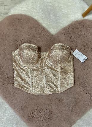 Корсетик в паєтки від primark