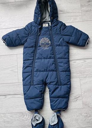 Зимовий комбінезон для хлопчиків timberland синій, розмір 67, 6 місяців