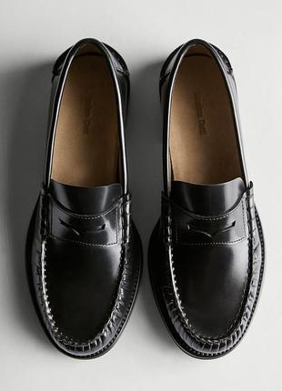 Лофери жіночі massimo dutti чорні шкіряні