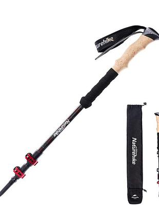 Треккинговые палки naturehike nh20ds003, 135 см, черный/красный, 2 шт