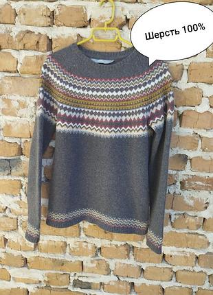 Стильный шерстяной свитер maas в скандинавском стиле (fair isle)