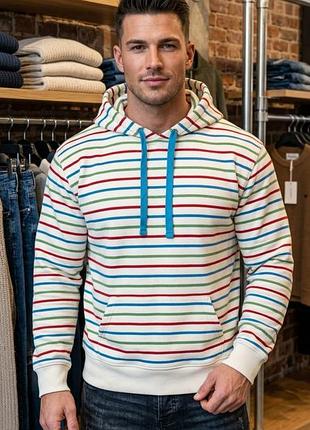 🧥 чоловіче брендове худі в смужку dunnes stores | мультиколор | розмір l-xl (оверсайз)