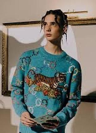 Світерик унісекс - wool sweater turquoise blue