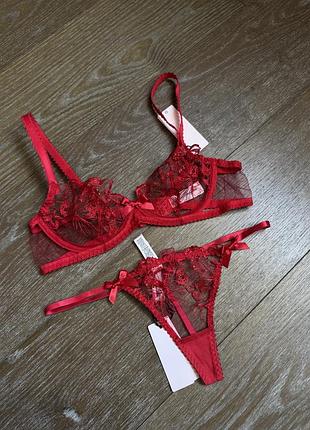 Комплект білизни жіночий agent provocateur червоний