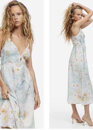 🥰сукня в квітковий акварельний принт h&m віскоза