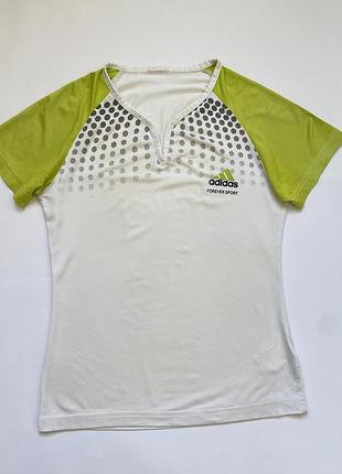 Женская оригинальная спортивная футболка adidas forever sport / салатовая женская футболка для фитнеса бега тенниса адидас размер xs s