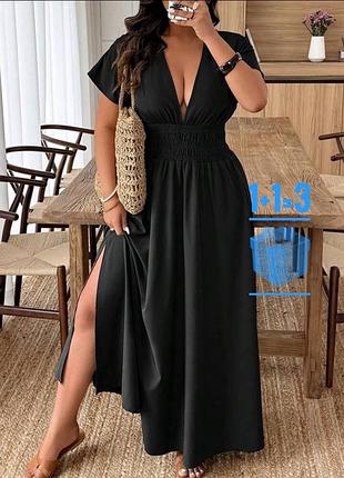 🥰 довга базова чорна сукня shein xl