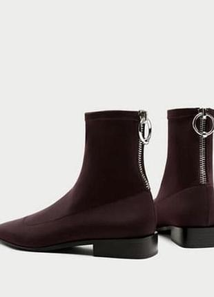 Ботильйони-панчохи,черевики,ботинки zara бургунді