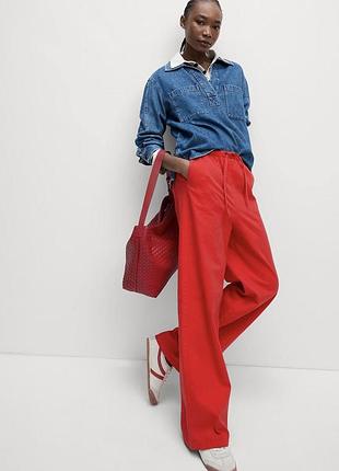 Червоні джинси штани  m&s, бавовна+ліоцелл