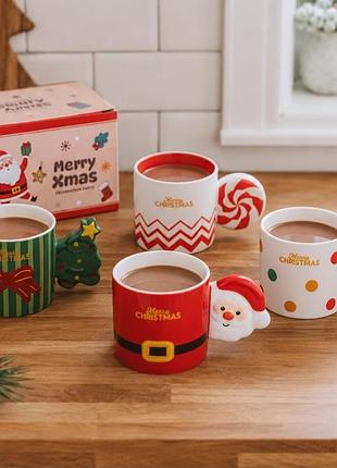 Набір чашок merry christmas 340 мл 4 шт. 19410-021 кераміка