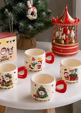 Набір чашок merry christmas 400 мл 4 шт 19410-015 кераміка