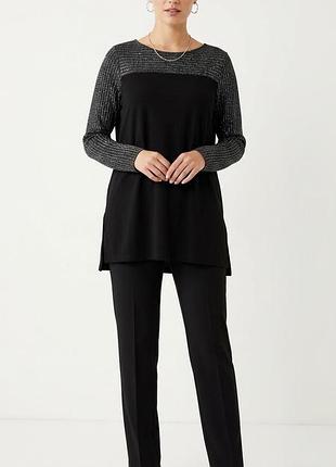 Нарядная черная туника-блуза marks &amp; spencer с люрексом (балта / плюс сайз) plus size