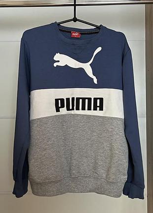 Чоловічий світшот puma синій з логотипом