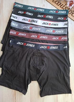 Комплект подовжених боксерів 6шт jack & jones j&j 2xl 3xl бавовна