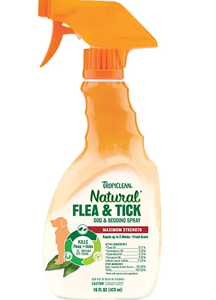 Спрей flea & tick "максимальная сила" от блох и клещей, для собак, 473 мл