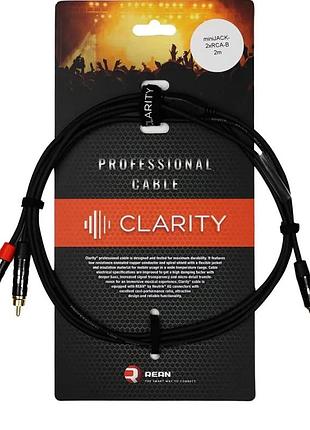 Аудиокабель clarity minijack-2xrca-b/2m