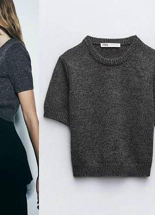 Светр жіночий zara сірий вкорочений светр футболка м