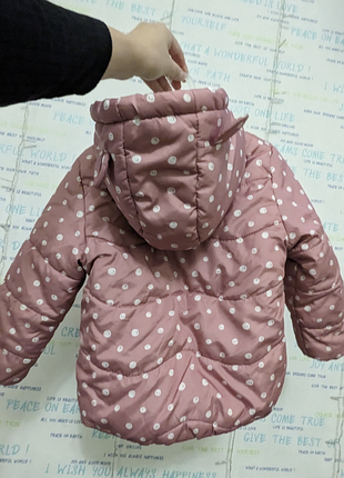 Куртка для дівчинки рожева в горошок 98р 2