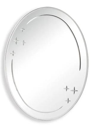 Зеркало настенное zerix fusion moz03-55x70 овальное с декором (zx5632)
