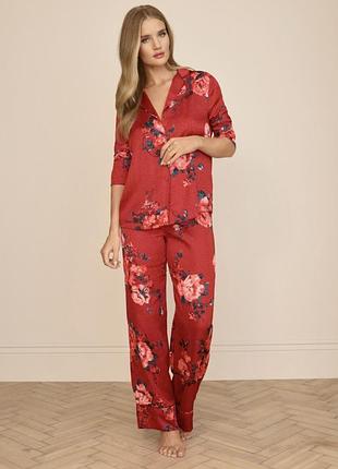 Червона сатинова піжама marks&spencer rosie