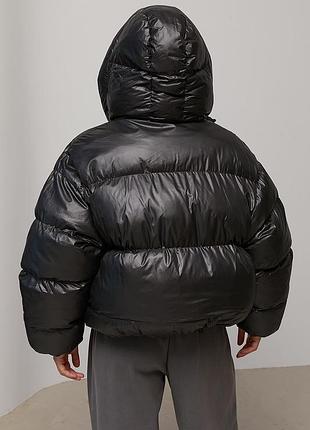 Объемная зимняя куртка oversize с капюшоном мод 80022 2