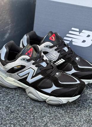 Утеплені зимові чоловічі кросівки new balance 9060 cordura winter termo black grey нью беланс сірого з чорним кольорів термо