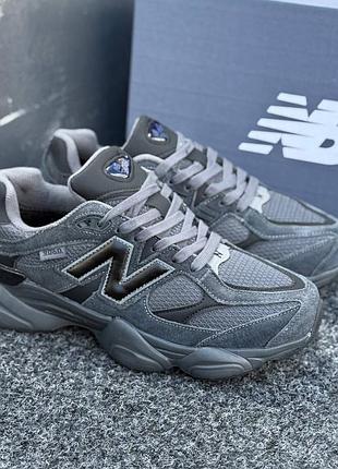 Утеплені зимові чоловічі кросівки new balance 9060 winter termo grey нью беланс сірого кольору термо