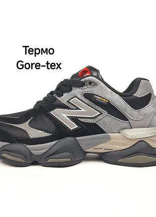 Мужские утепленные термо кроссовки new balance 9060 cordura gore-tex grey black