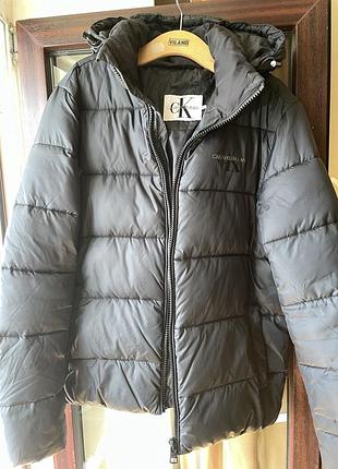 Чоловіча утеплена куртка calvin klein jeans ck, чорна, m