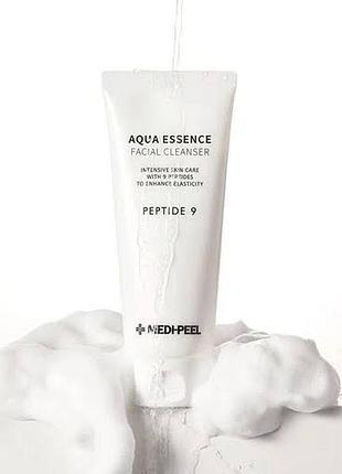 Зволожувальна пінка для вмивання обличчя з пептидами medi-peel peptide 9 aqua essence facial cleanser 150 ml