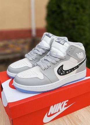 Jоrdan 1 Michael high dior белые с серым
