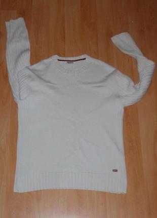 Біла чоловіча кофта/светр levis vintage jemper polo ck boss white original xl-xxl (2xl) лівис/левайс в'язаний