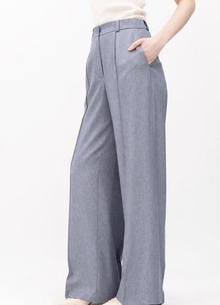 Широкі штани zara з стрілками висока посадка брюки брючки віскоза l xl широкие штаны палаццо высокая базовые базові