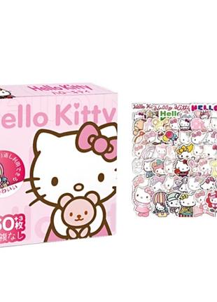 Наклейки і стікери hello kitty, набір наклейок hello kitty, 60 наклейок hello kitty китти кити