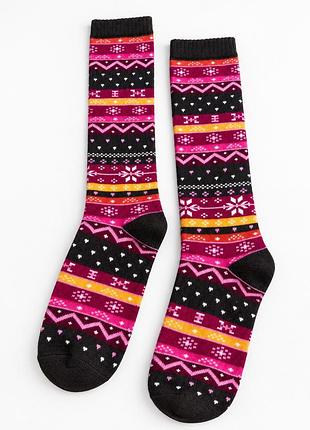 Женские тёплые носки с ярким зимним орнаментом 🧦❄️h&m