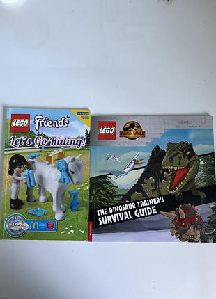 Комплект дитячих книг lego friends та lego jurassic world (англійською)