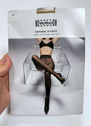 Wolford женские бежевые капроновые колготы высокая посадка 10 ден оригинал