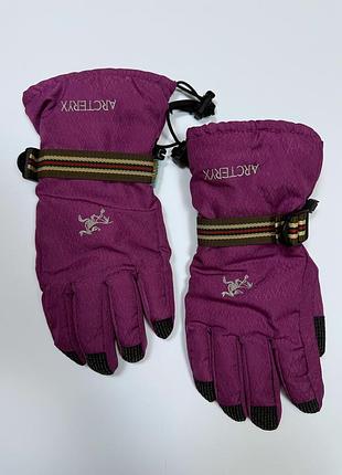 Arcteryx фиолетовые зимние горнолыжные перчатки на флисе перчатки