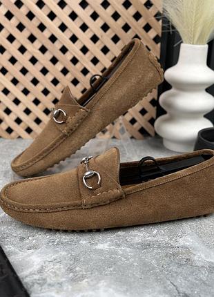 Gucci horsebit driver moccasins мужские туфли мокасины замша оригинал 44 eur