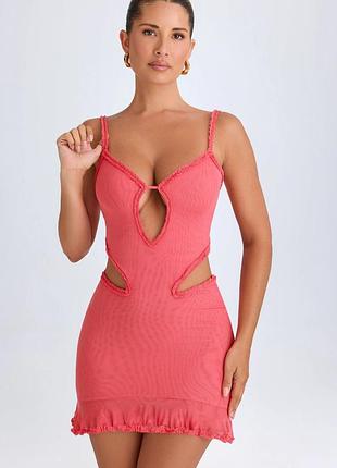 Платье oh polly jovelyn в коралловом цвете