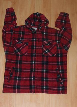 Клітчаста чоловіча кофта/сорочка-худі шерпа carhartt overshort sherpa hoodie ora polo ck xl-xxl(2xl) guess x levis куртка