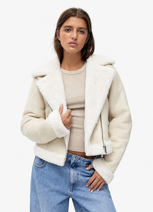 Дубленка / куртка авиатор pull &amp; bear