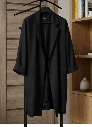 Изысканный черный тренч-кардиган в стиле оверсайз damen-mantel