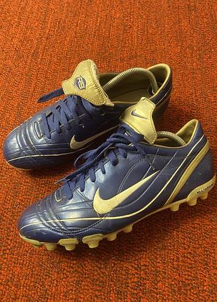 Nike mercurial vapor iii r9 mg 2005/2006 blue gold vintage soccer boots us 10 uk 9 312703-411