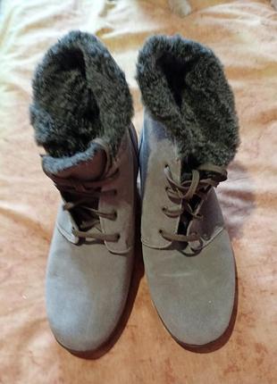 Отличные ботинки женские замша р40/41