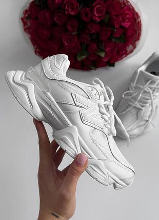 Кросівки жіночі new balance 9060 total white leather
