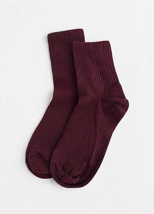 Спортивные носки тонкой вязки на основе хлопка с голенищами в рубчик h&m
